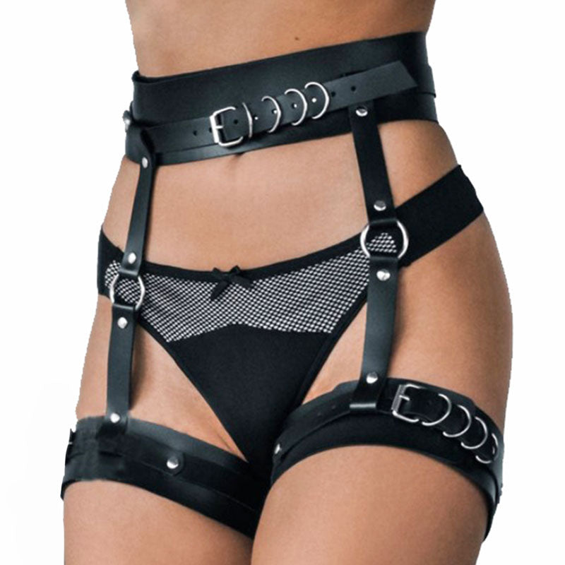 Harness Belt Sexy Lingerie  SM Sexy Punk Leather Garter Adjustable Waist Belt Sex Body Legs Hip Harness