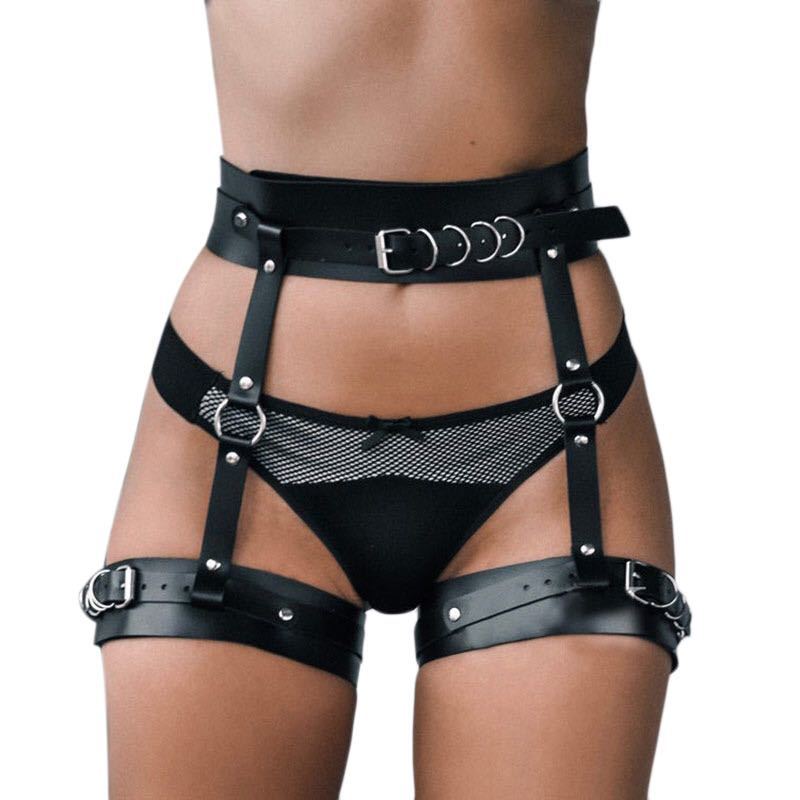 Harness Belt Sexy Lingerie  SM Sexy Punk Leather Garter Adjustable Waist Belt Sex Body Legs Hip Harness